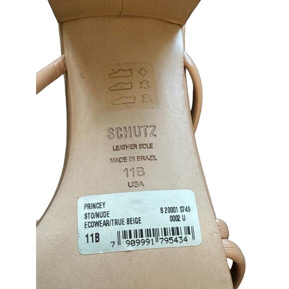 Schutz ~ Princey Strappy Slip On Block Heel Sandals Size 11 - Picture 7 of 9